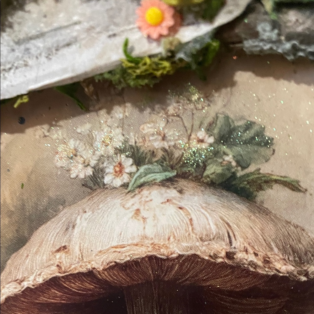 Enchanted Mushroom Wall Decor Green Accent handcrafted border moss Forest nature - Picture 13 of 16
